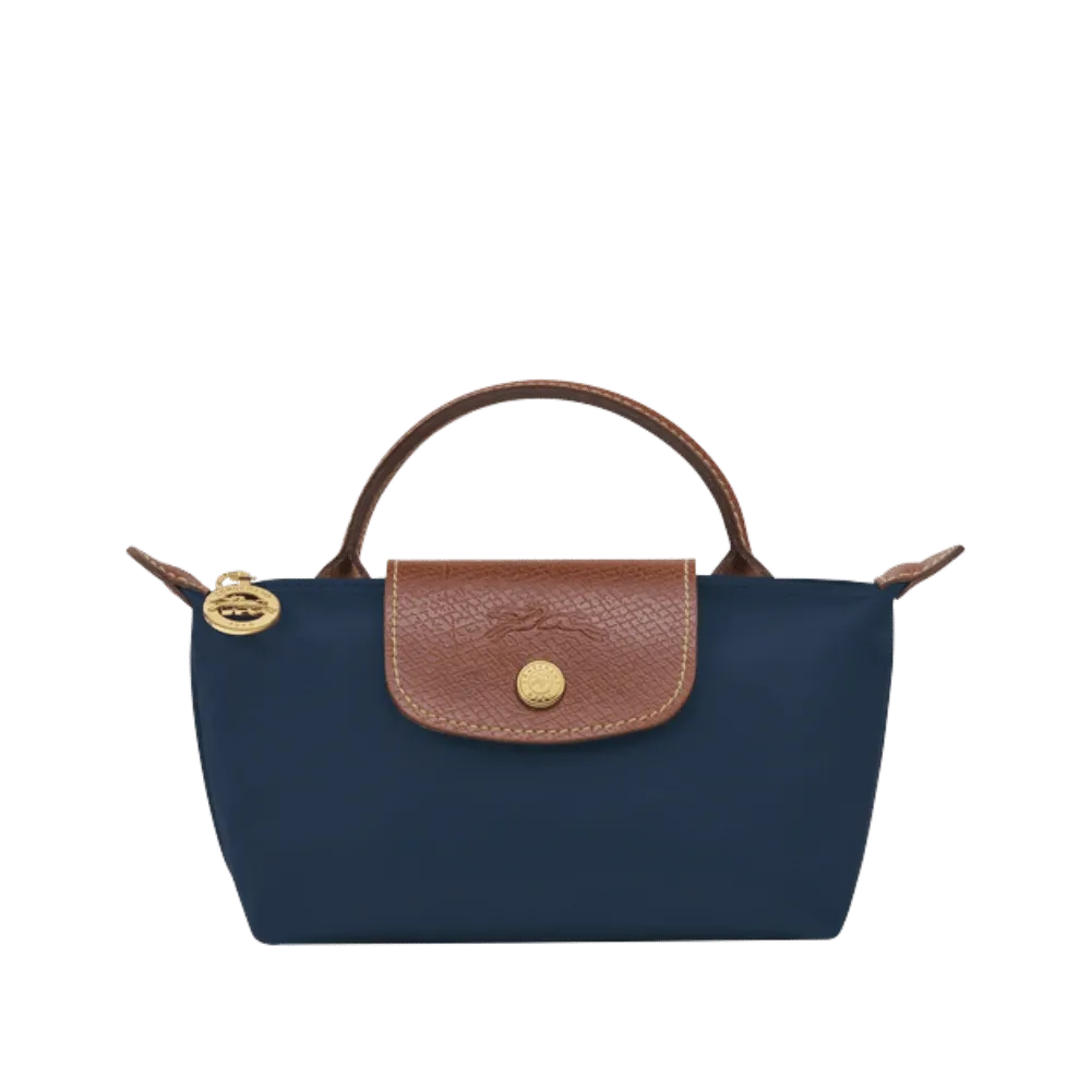 Longchamp Le Pliage Original Pouch with handle Navy - Recycled canvas