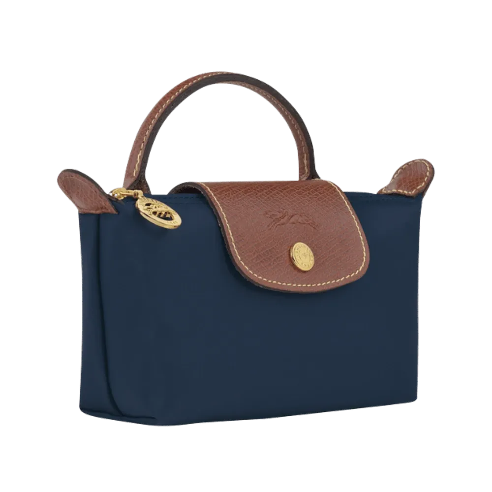 Longchamp Le Pliage Original Pouch with handle Navy - Recycled canvas