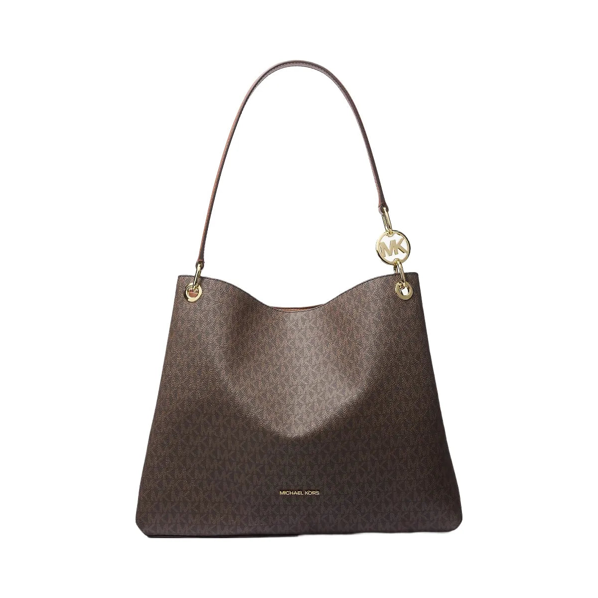 Michael Kors Christina Large Signature Logo Shoulder Bag Brown