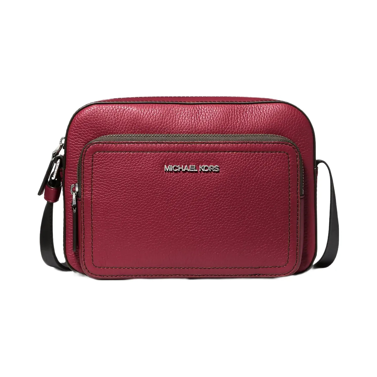 Michael Kors Cooper Pebbled Leather Utility Crossbody Bag Cherry