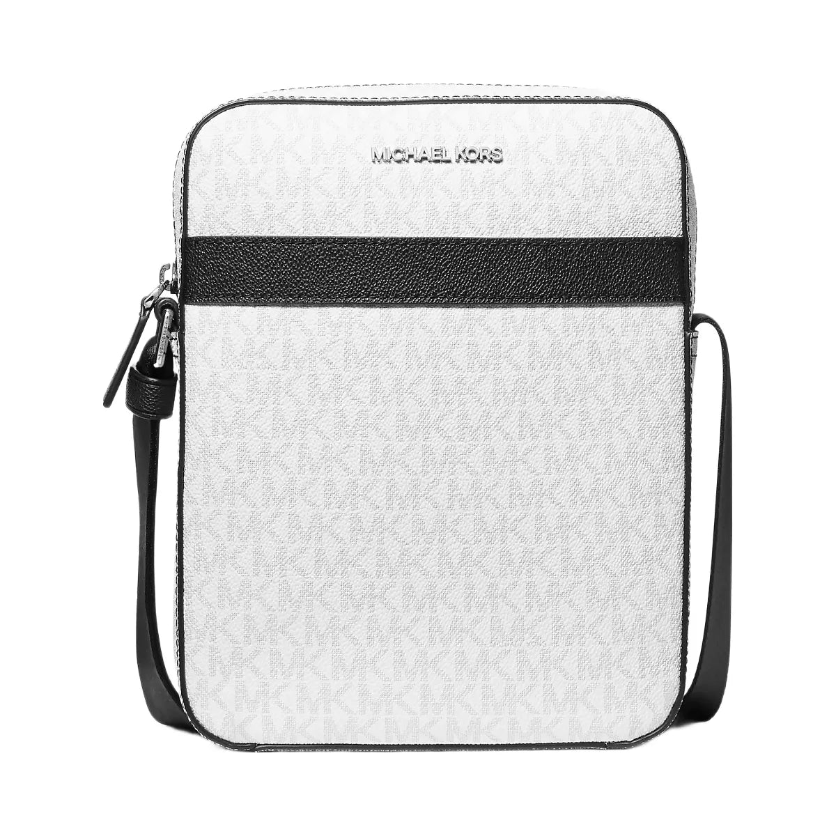 Michael Kors Cooper Signature Logo Flight Bag Bright Wht