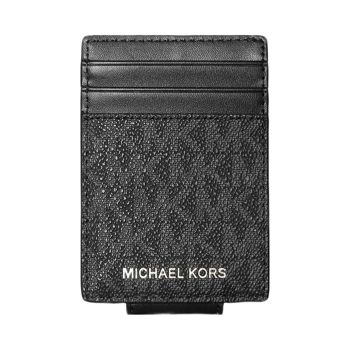 Michael Kors Cooper Signature Logo Money Clip Card Case Black