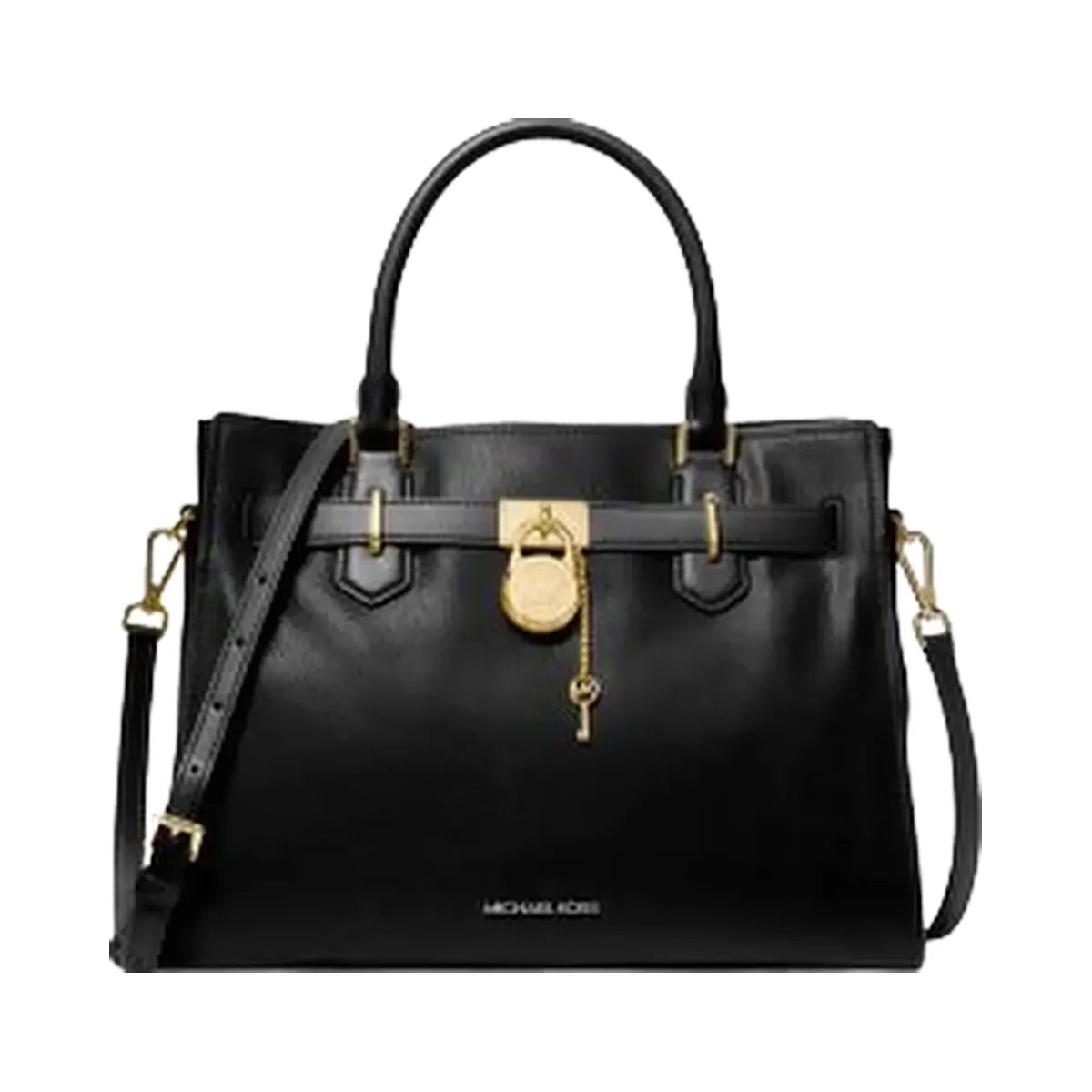 Michael Kors Hamilton Medium Leather Satchel Black