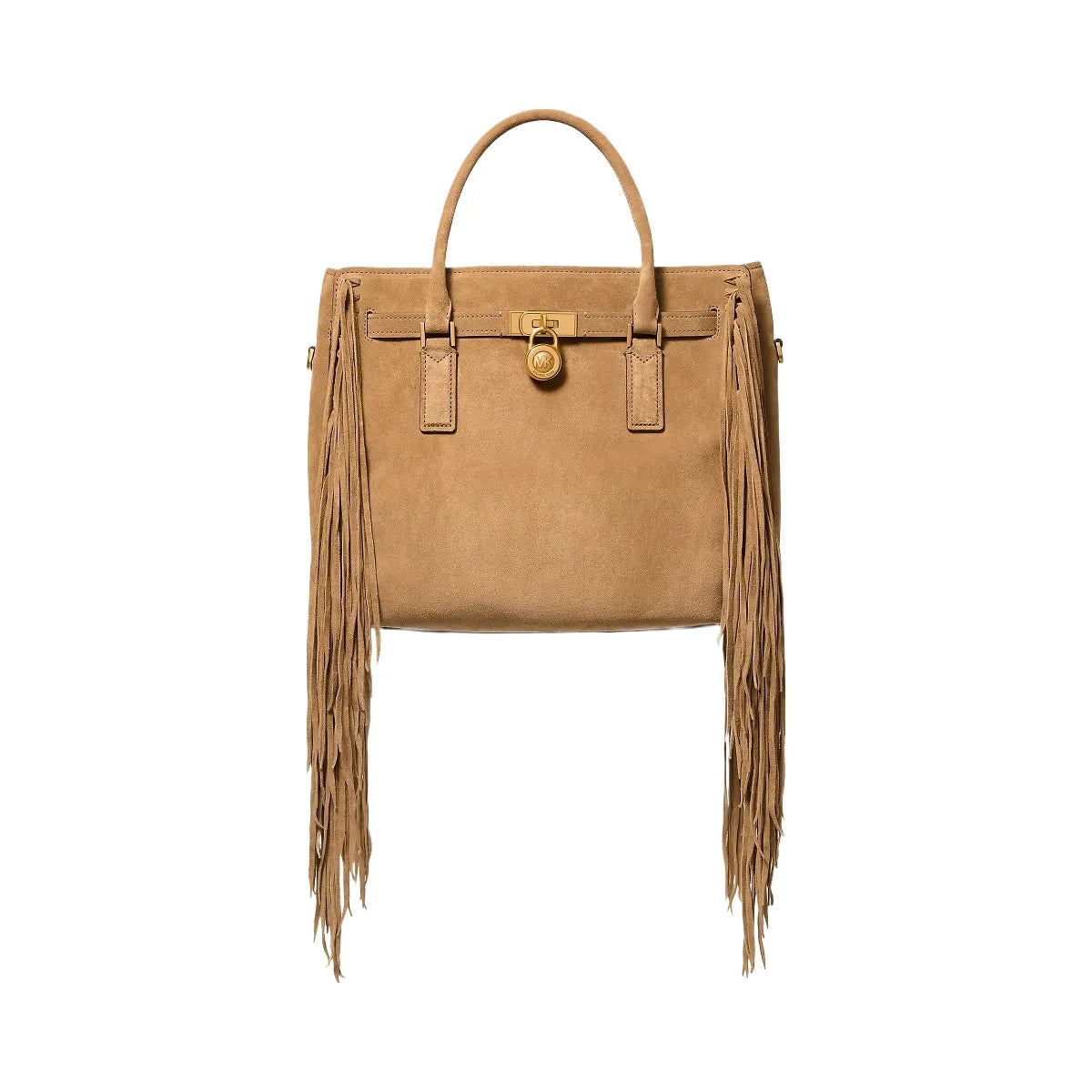 Michael Kors Hamilton Moderne Large Fringed Suede Satchel Husk