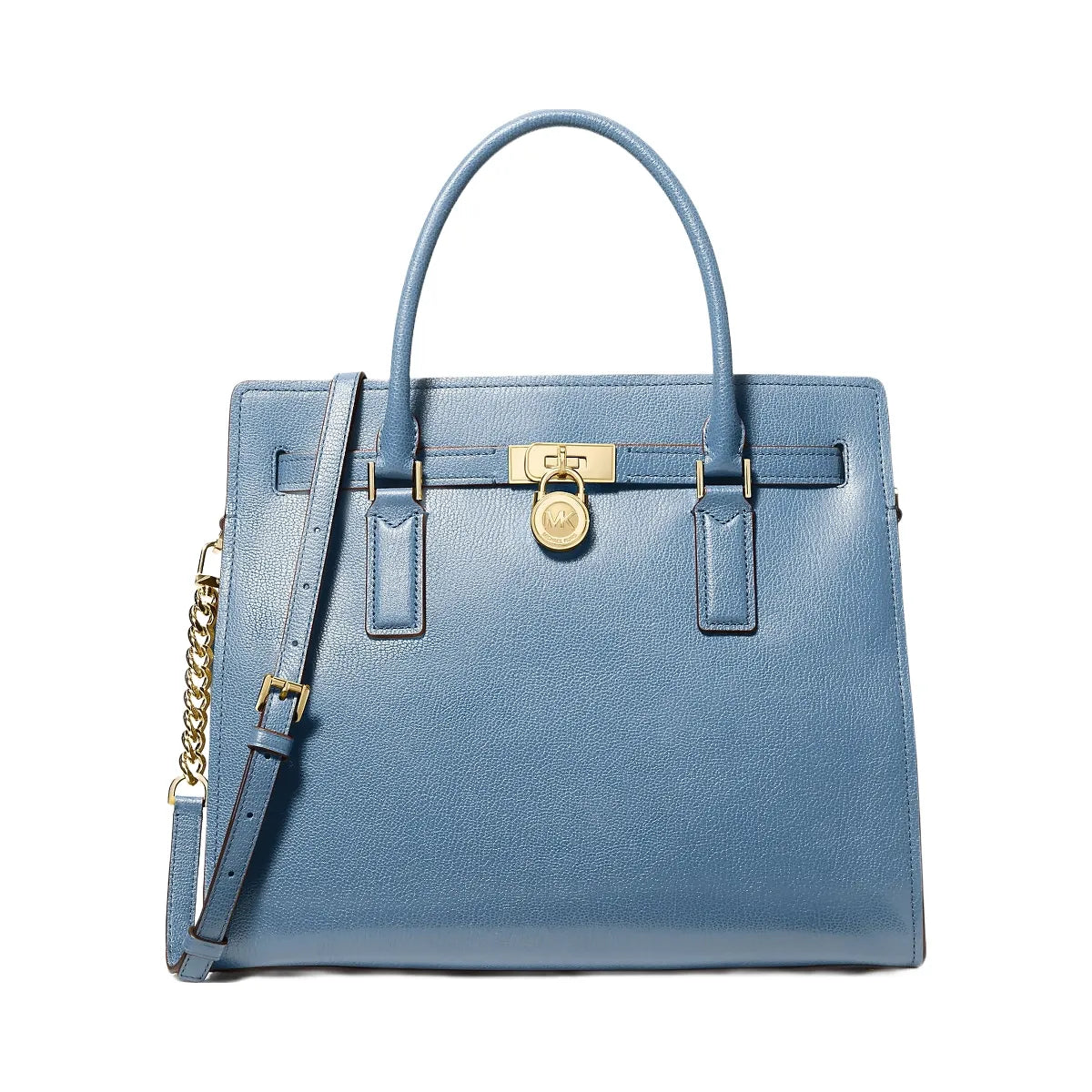 Michael Kors Hamilton Moderne Large Leather Satchel French Blue