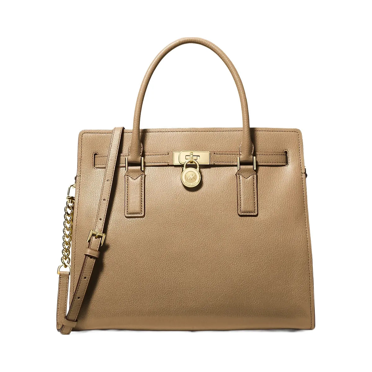 Michael Kors Hamilton Moderne Large Leather Satchel Husk