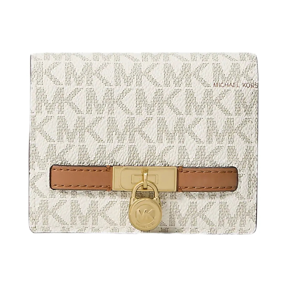 Michael Kors Hamilton Moderne Small Signature Logo Wallet Vanilla-Acorn