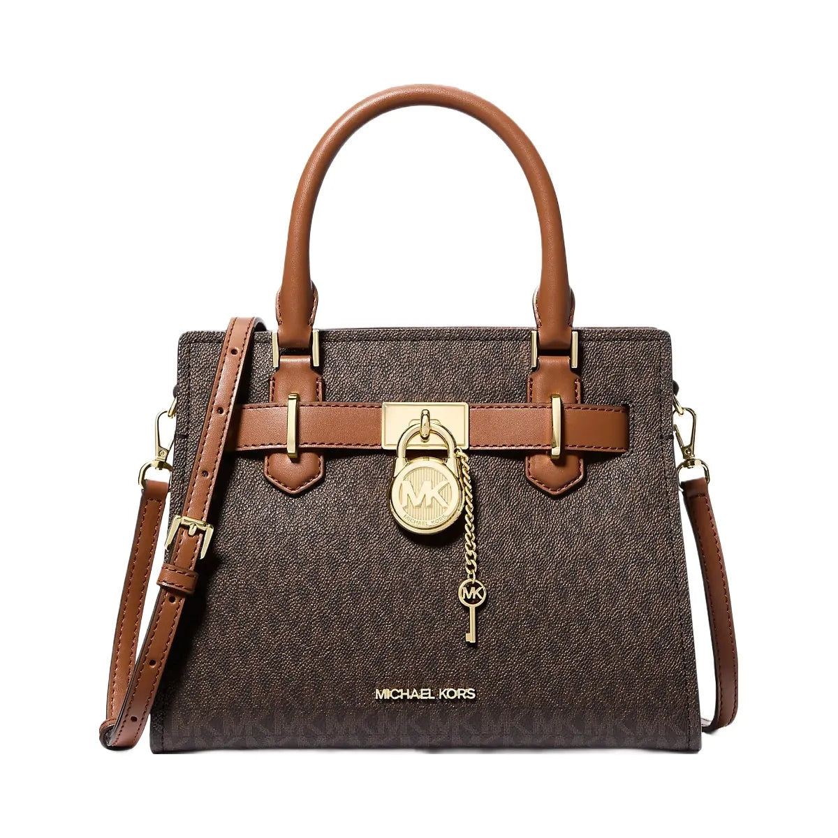 Michael Kors Hamilton Small Logo Satchel Brown