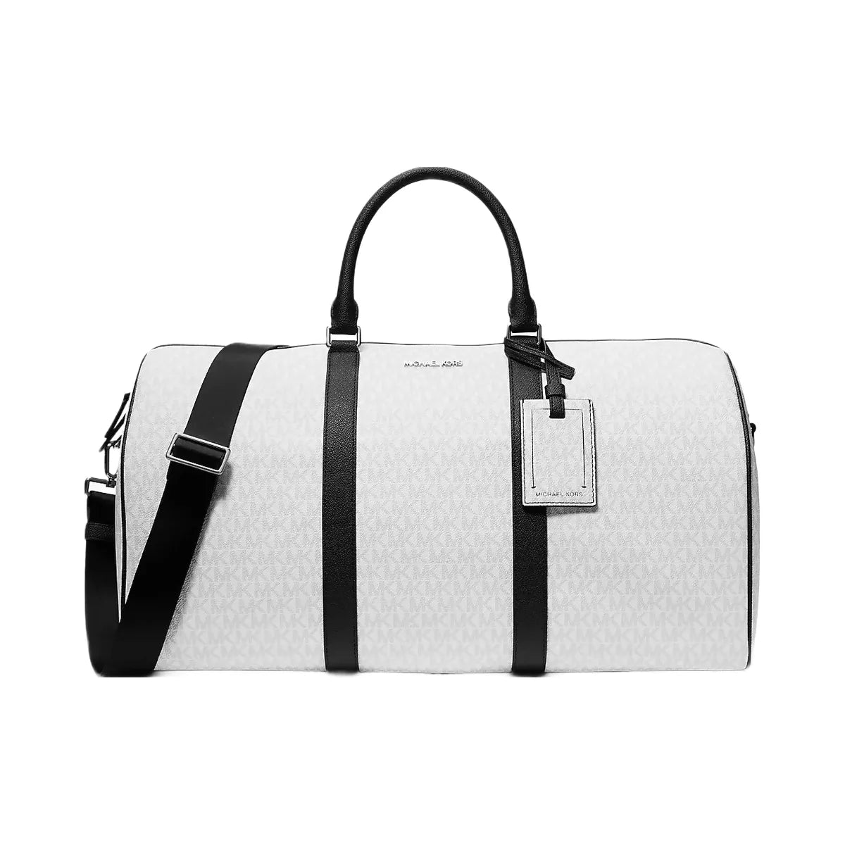 Michael Kors Harrison Logo Weekender Bag Bright Wht