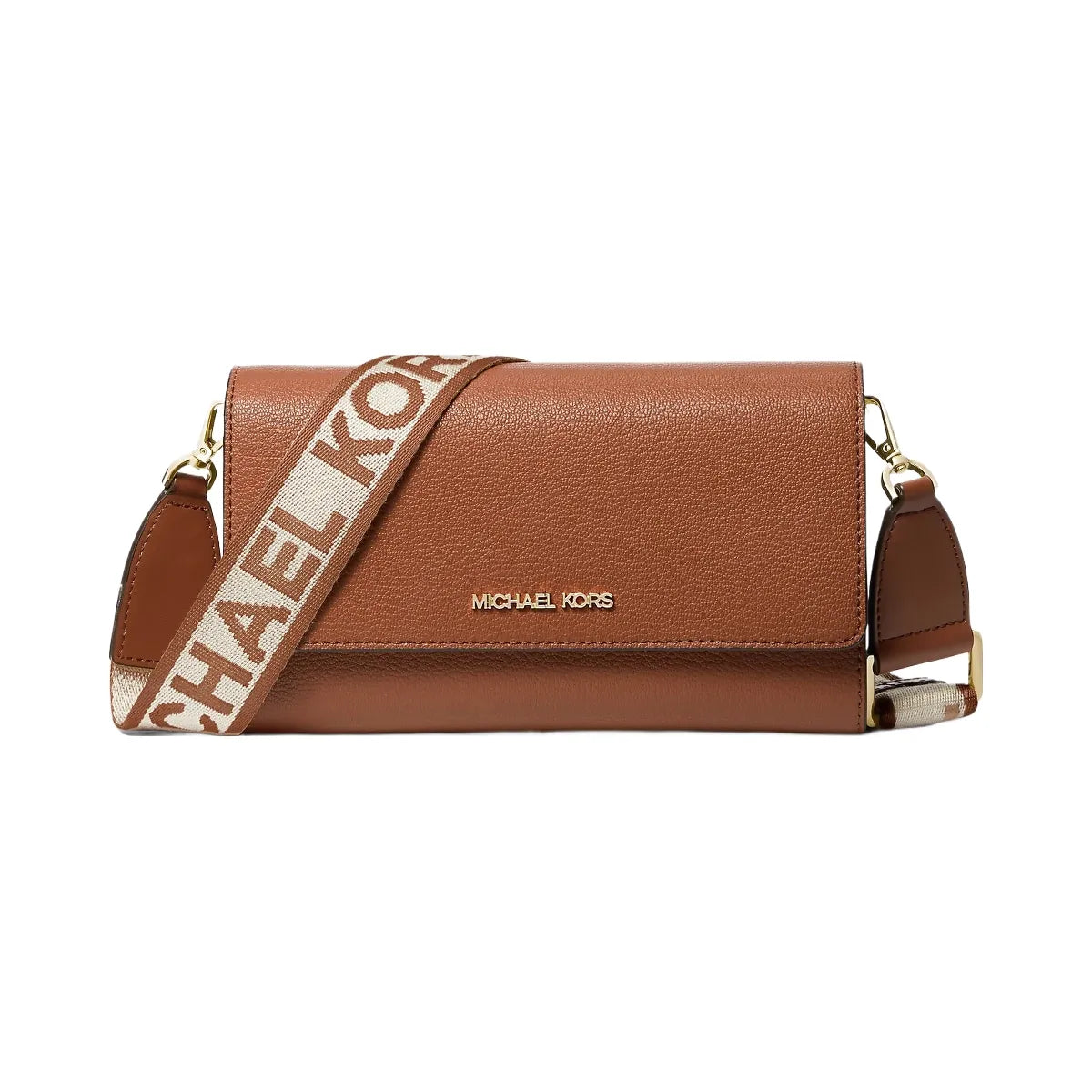 Michael Kors Jet Set Large Leather Crossbody Bag Luggage
