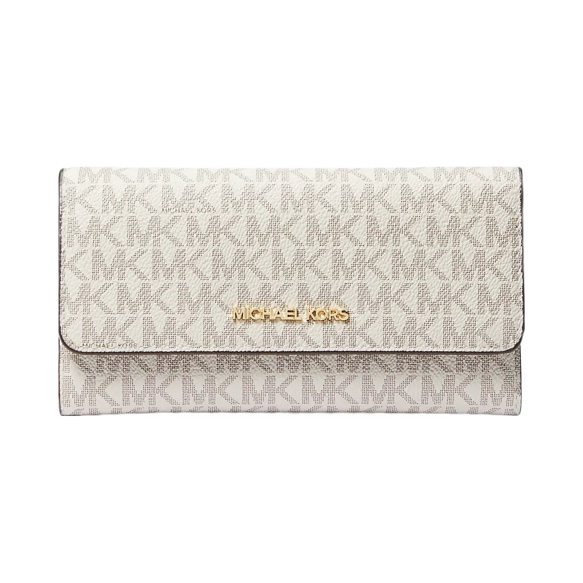 Michael Kors Jet Set Large Logo Trifold Wallet Vanilla