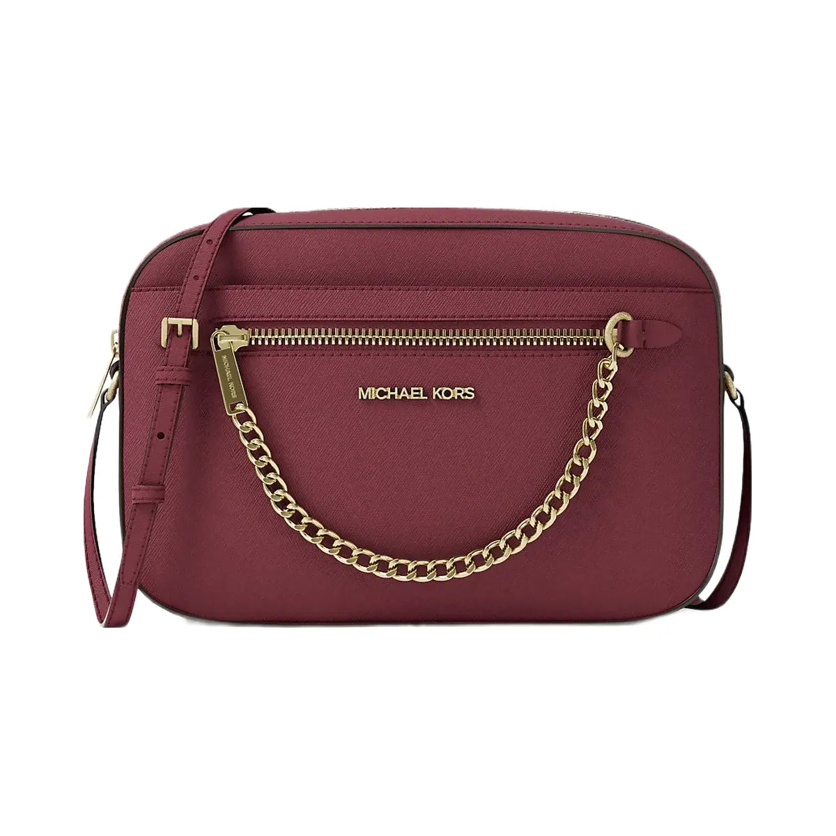 Michael Kors Jet Set Large Saffiano Leather Crossbody Bag Cherry