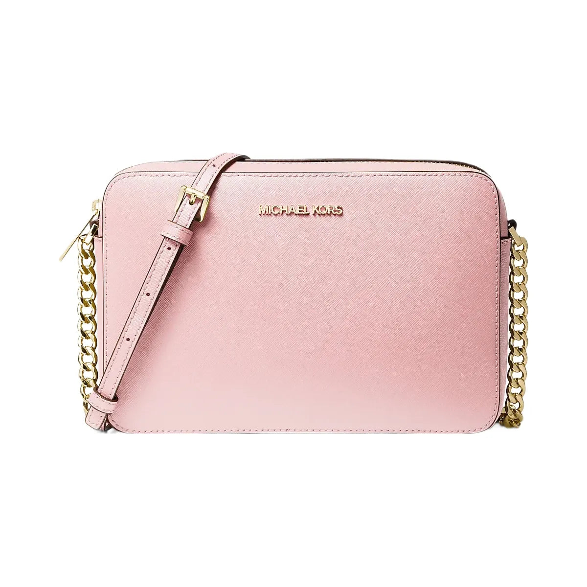 Michael Kors Jet Set Large Saffiano Leather Crossbody Bag Powder Blush