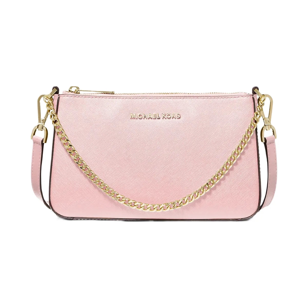 Michael Kors Jet Set Medium Saffiano Leather Crossbody Bag Powder Blush