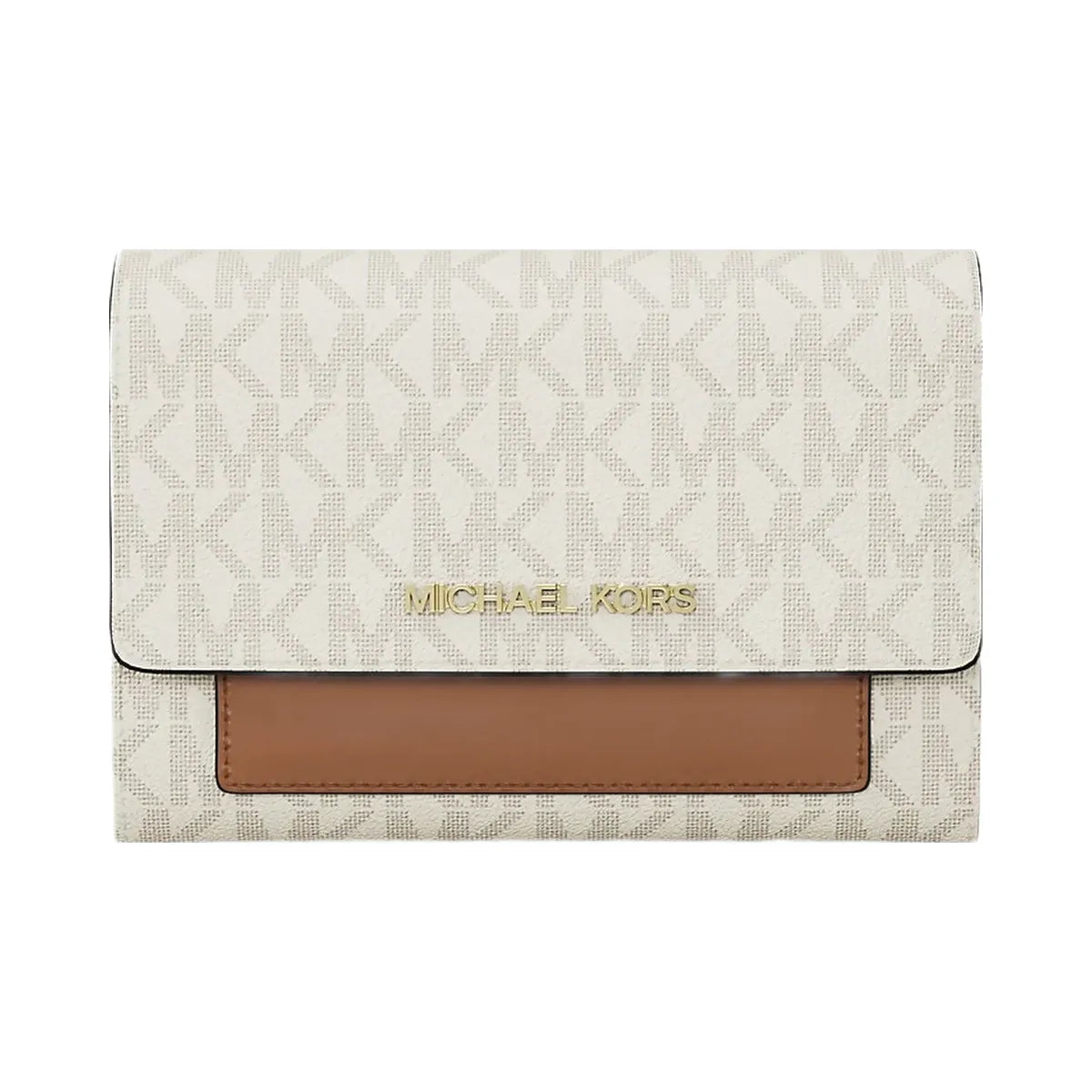 Michael Kors Jet Set Medium Signature Logo 2-in-1 Wallet Vanilla