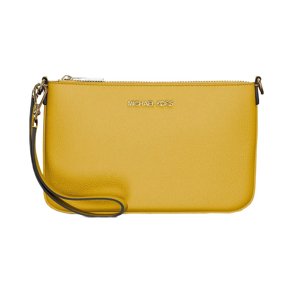 Michael Kors Jet Set Small Pebbled Leather Convertible Wristlet Honey