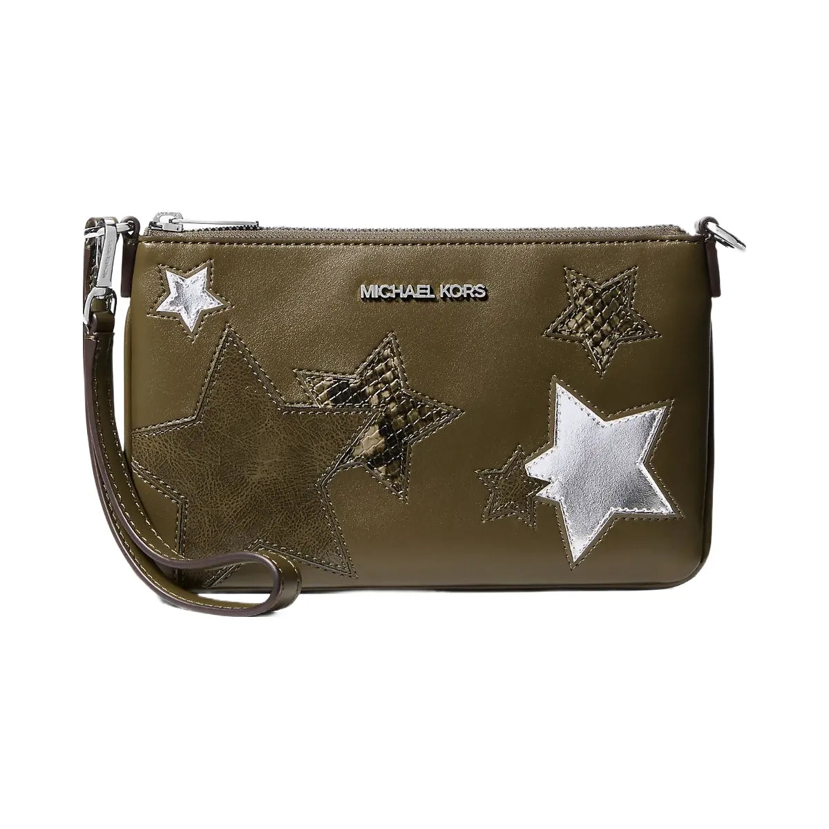 Michael Kors Jet Set Small Printed Wristlet Olive