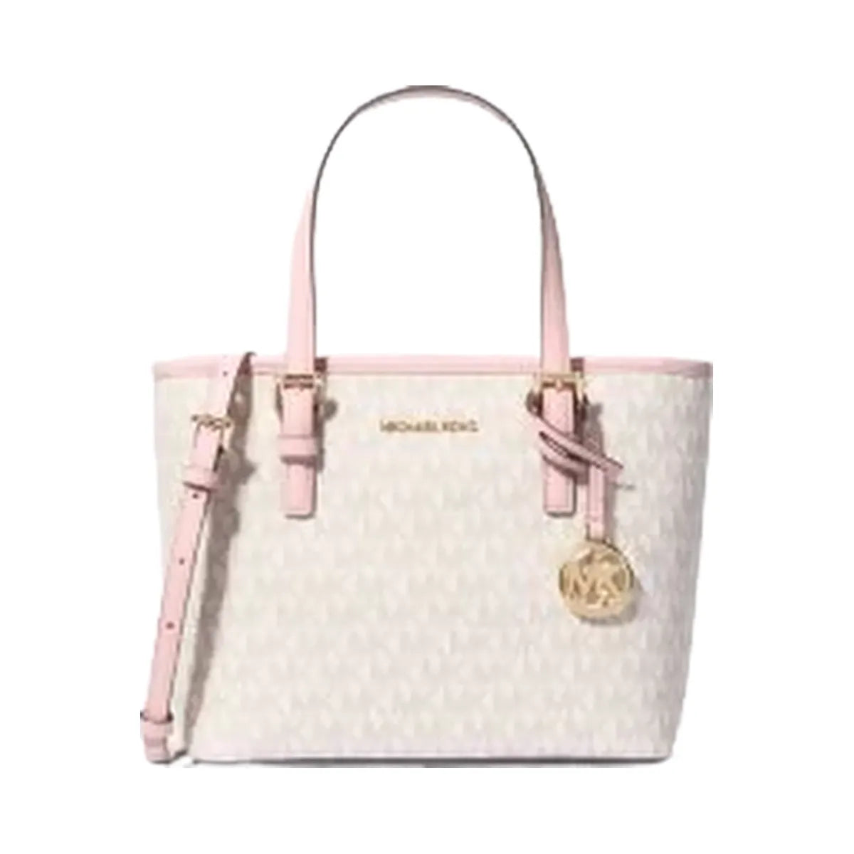 Michael Kors Jet Set Travel Extra-Small Logo Top-Zip Tote Bag Pwd Blsh Mlt