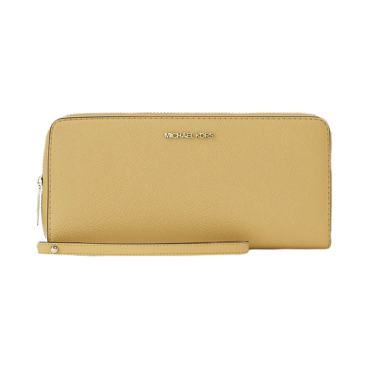 Michael Kors Jet Set Travel Large Pebbled Leather Wristlet Honey