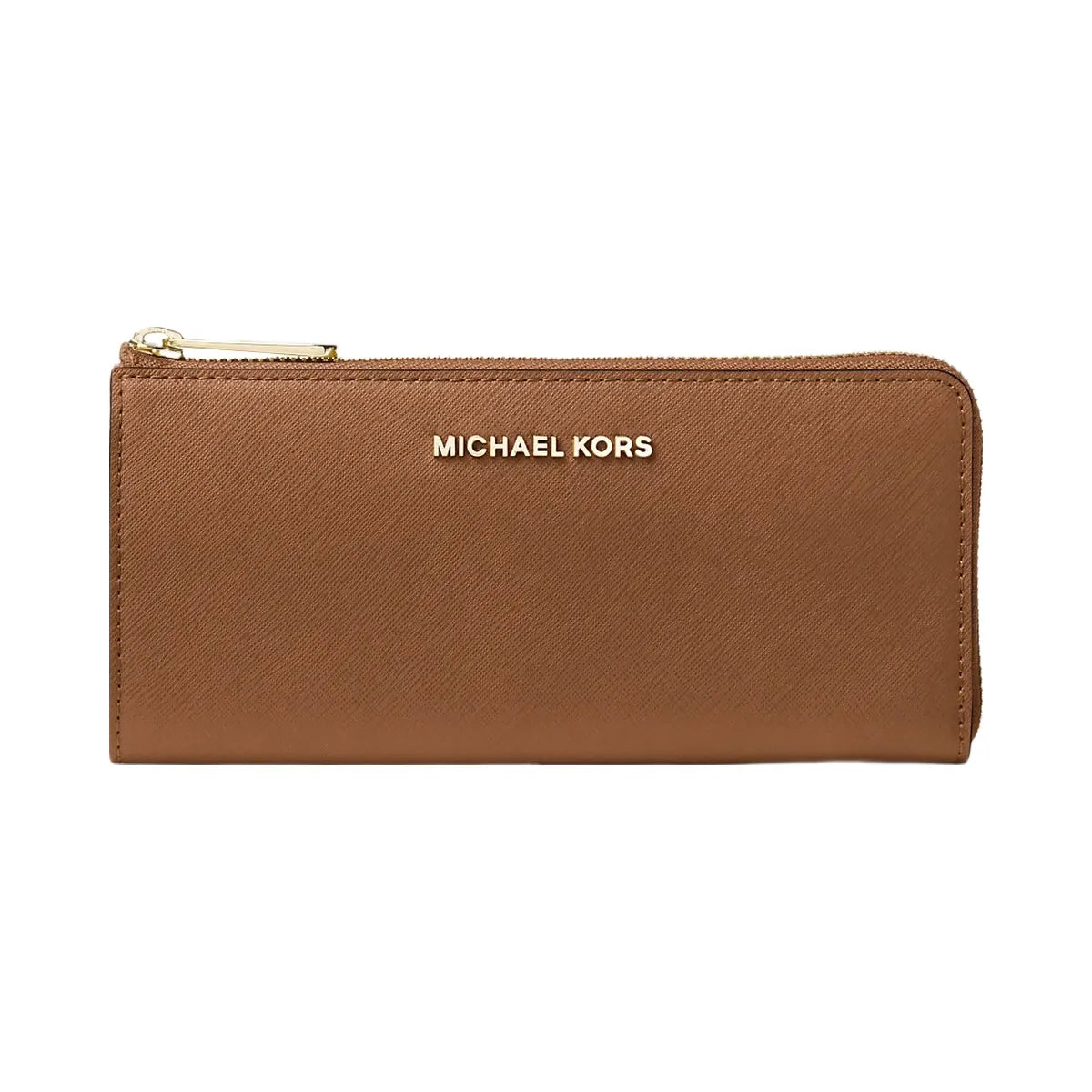 Michael Kors Jet Set Travel Large Saffiano Leather Quarter-Zip Wallet Luggage