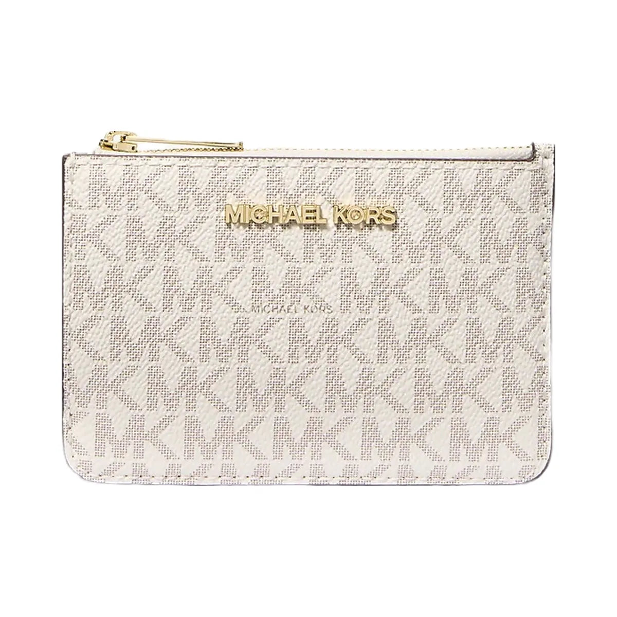 Michael Kors Jet Set Travel Small Signature Logo Coin Purse Vanilla
