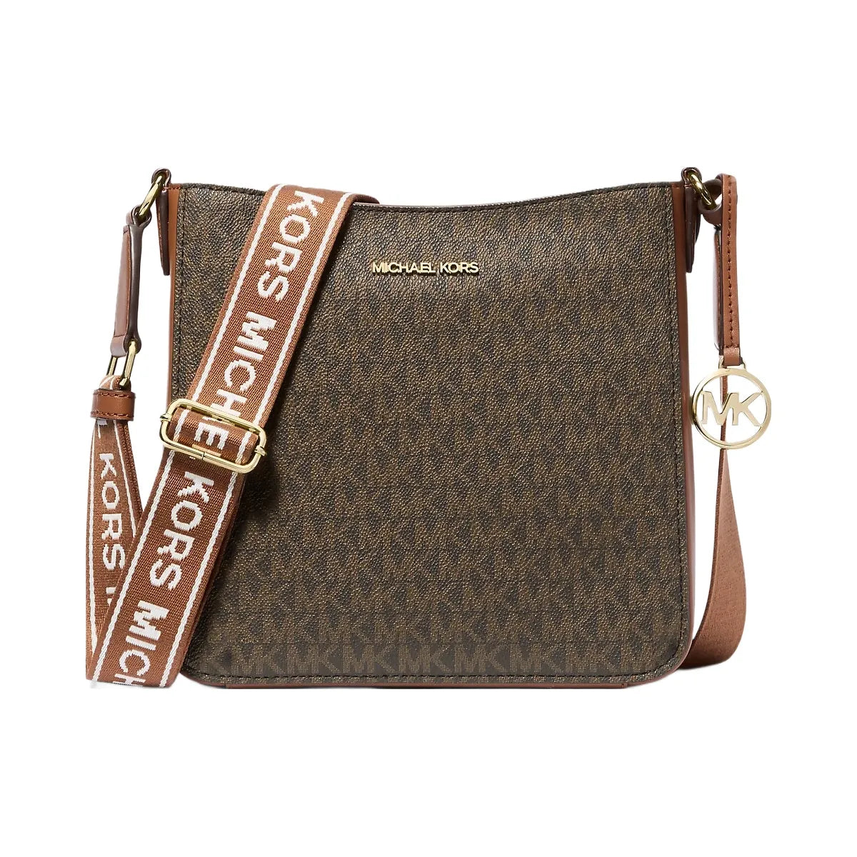 Michael Kors Jet Set Travel Small Signature Logo Messenger Bag Brown