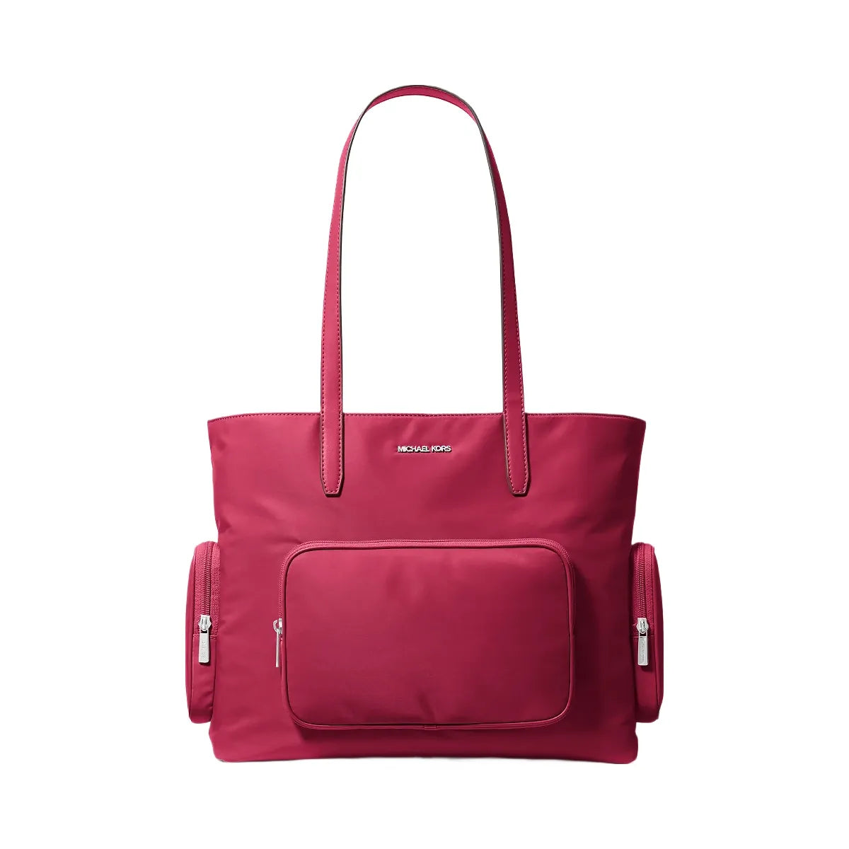 Michael Kors Khai Large Nylon Tote Bag Dk Raspberry