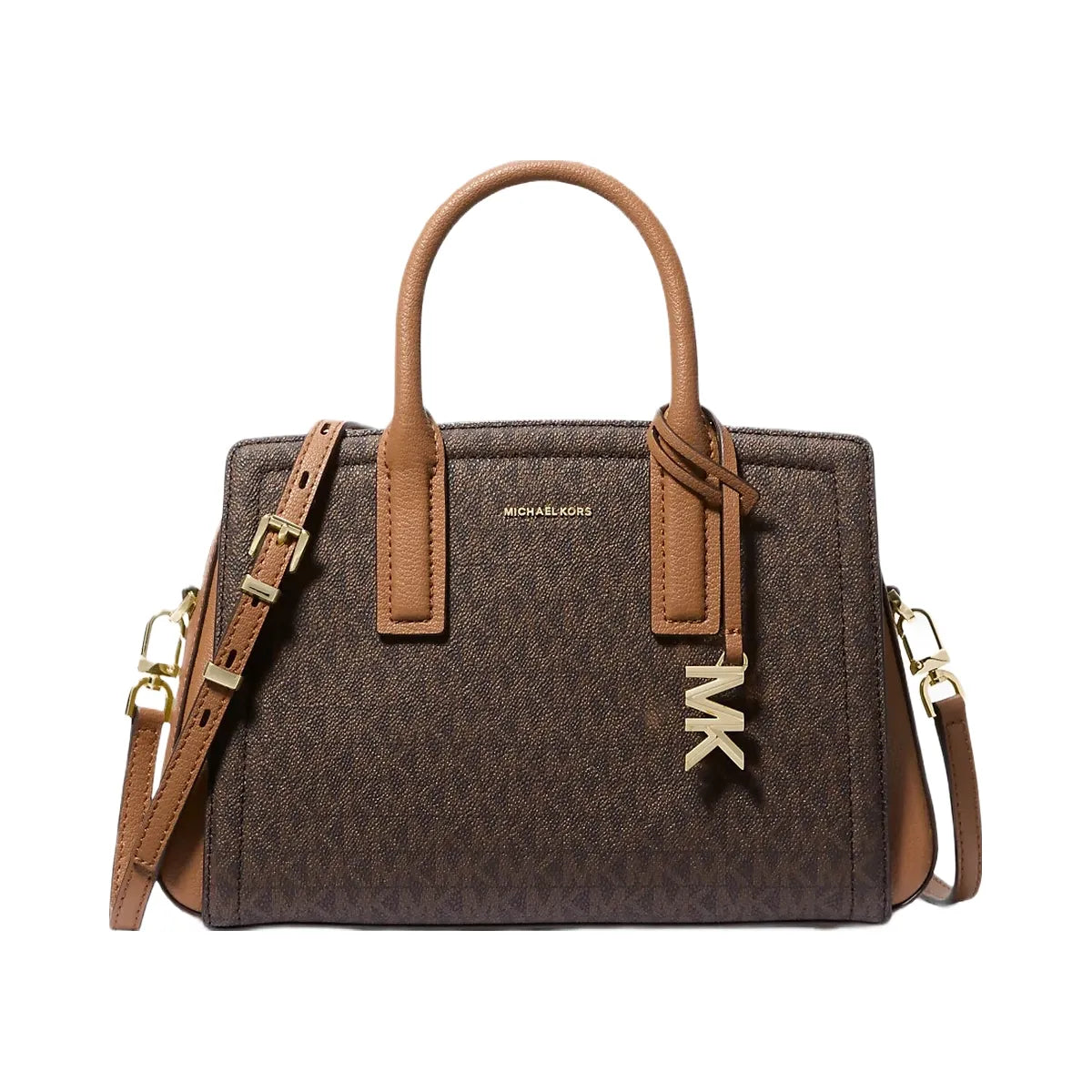 Michael Kors Laila Small Signature Logo Satchel Brn-Acorn