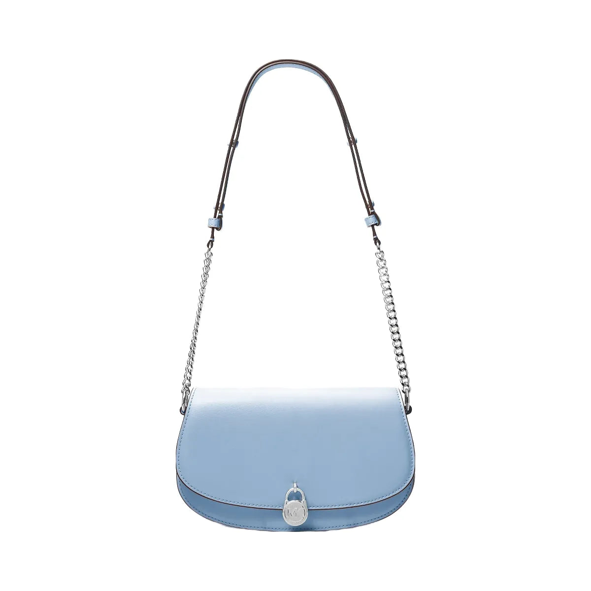Michael Kors Mila Medium Leather Messenger Bag Light Sky