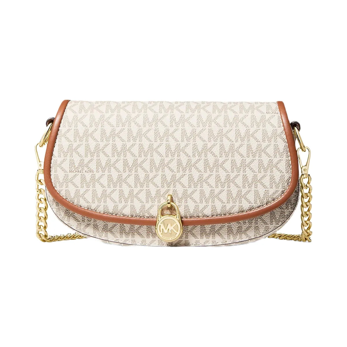 Michael Kors Mila Small Signature Logo Crossbody Bag Vanilla