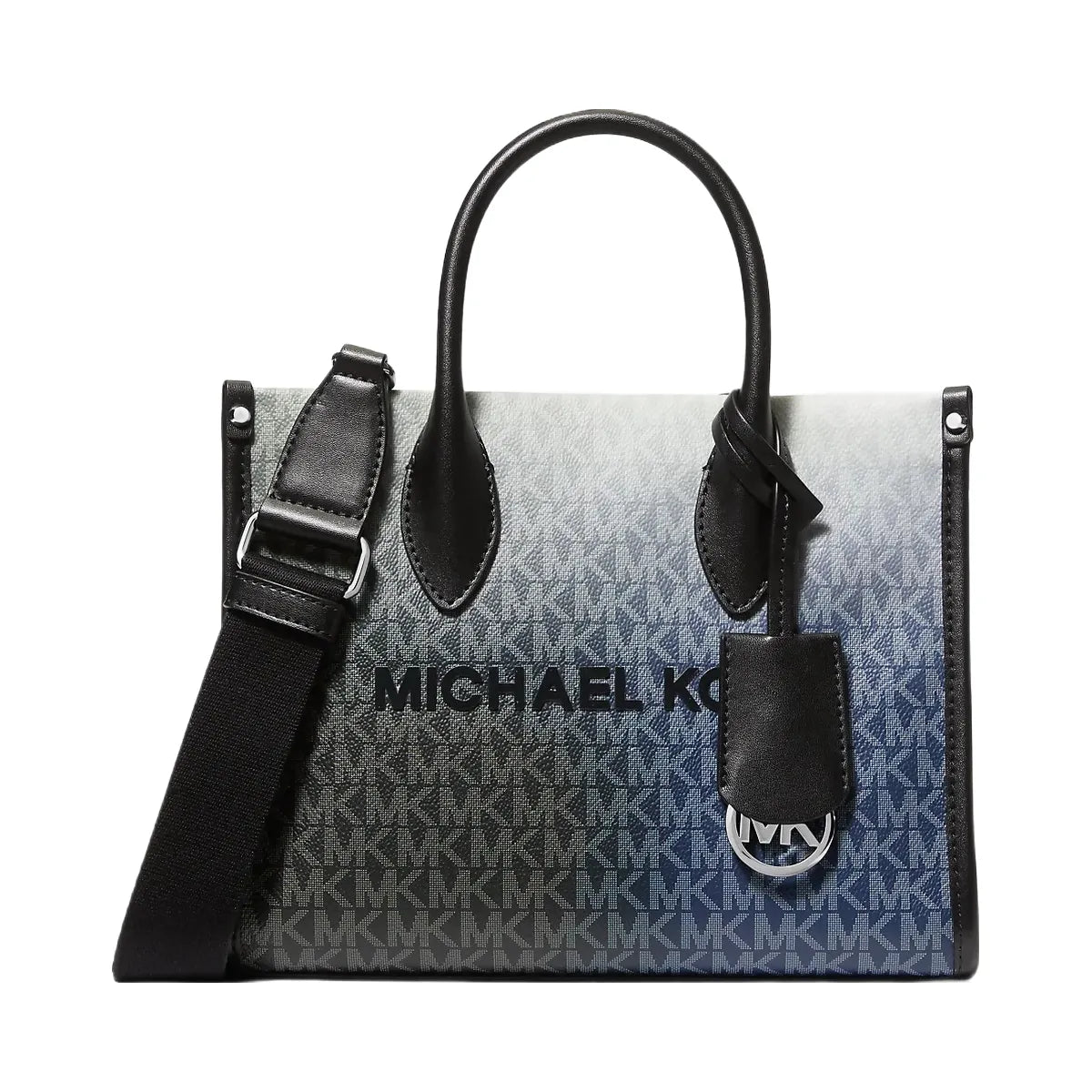 Michael Kors Sheila Large Two-Tone Signature Logo Tote Bag Black Combo