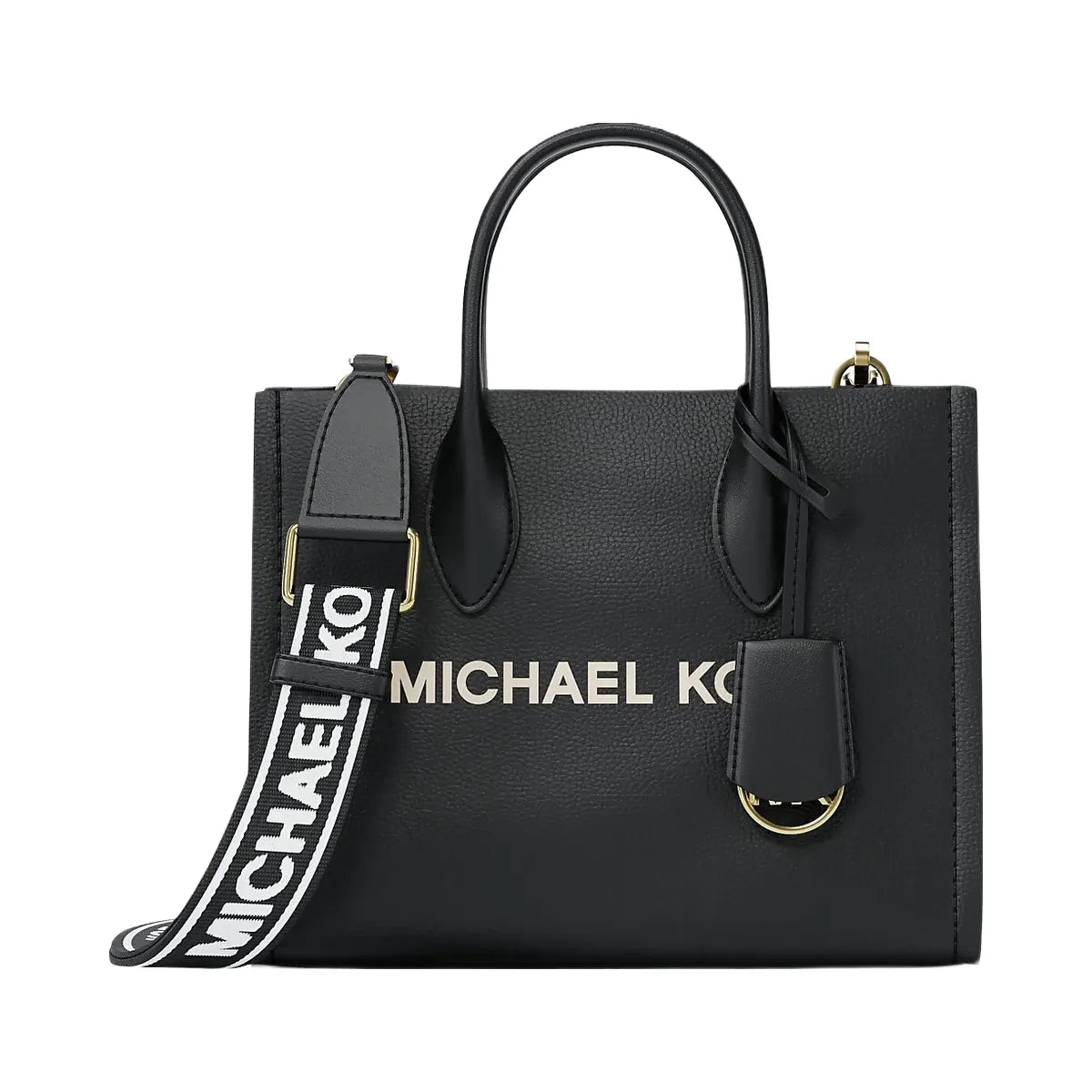 Michael Kors Mirella Small Pebbled Leather Convertible Crossbody Bag Black