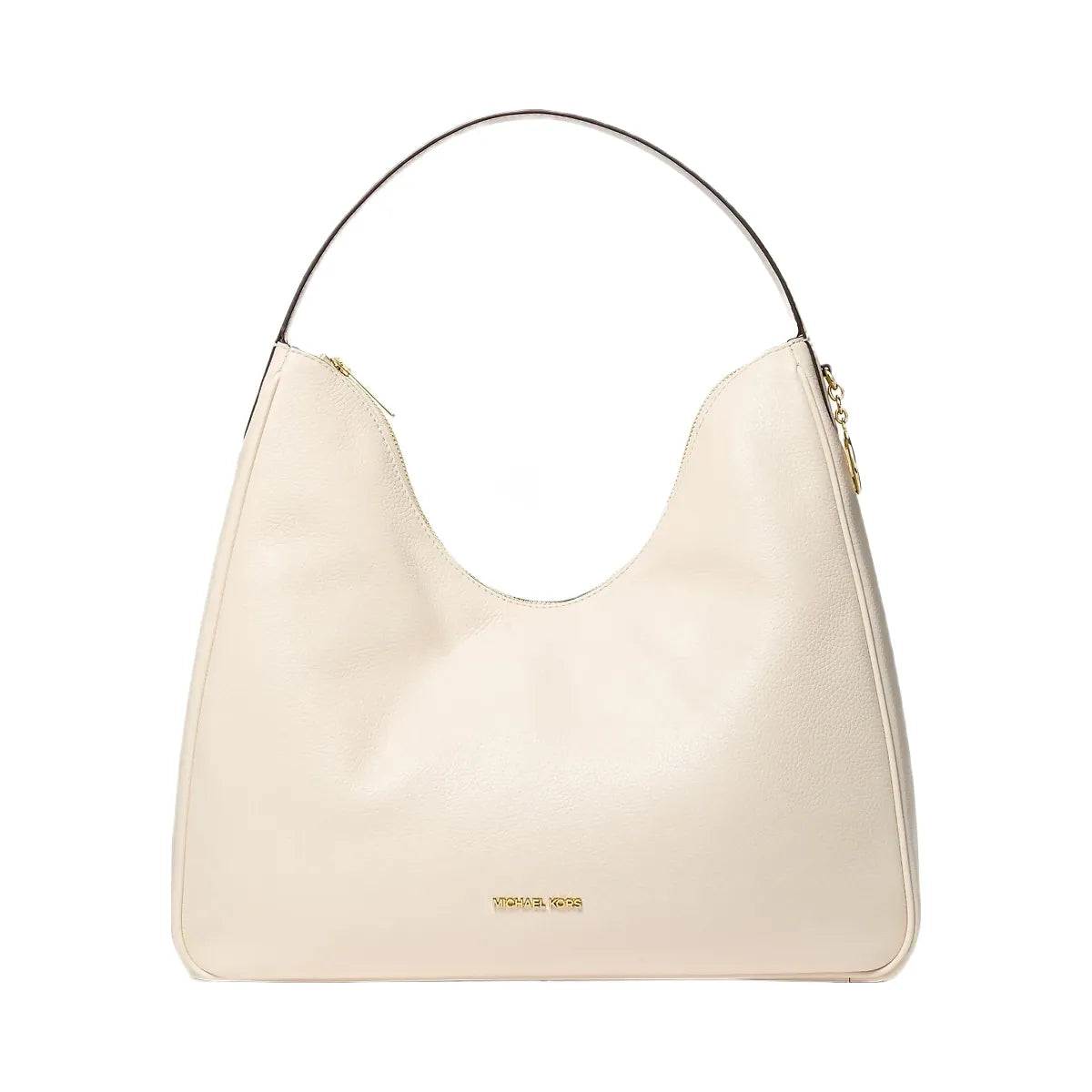 Michael Kors Nayla Medium Pebbled Leather Shoulder Bag Lt Cream