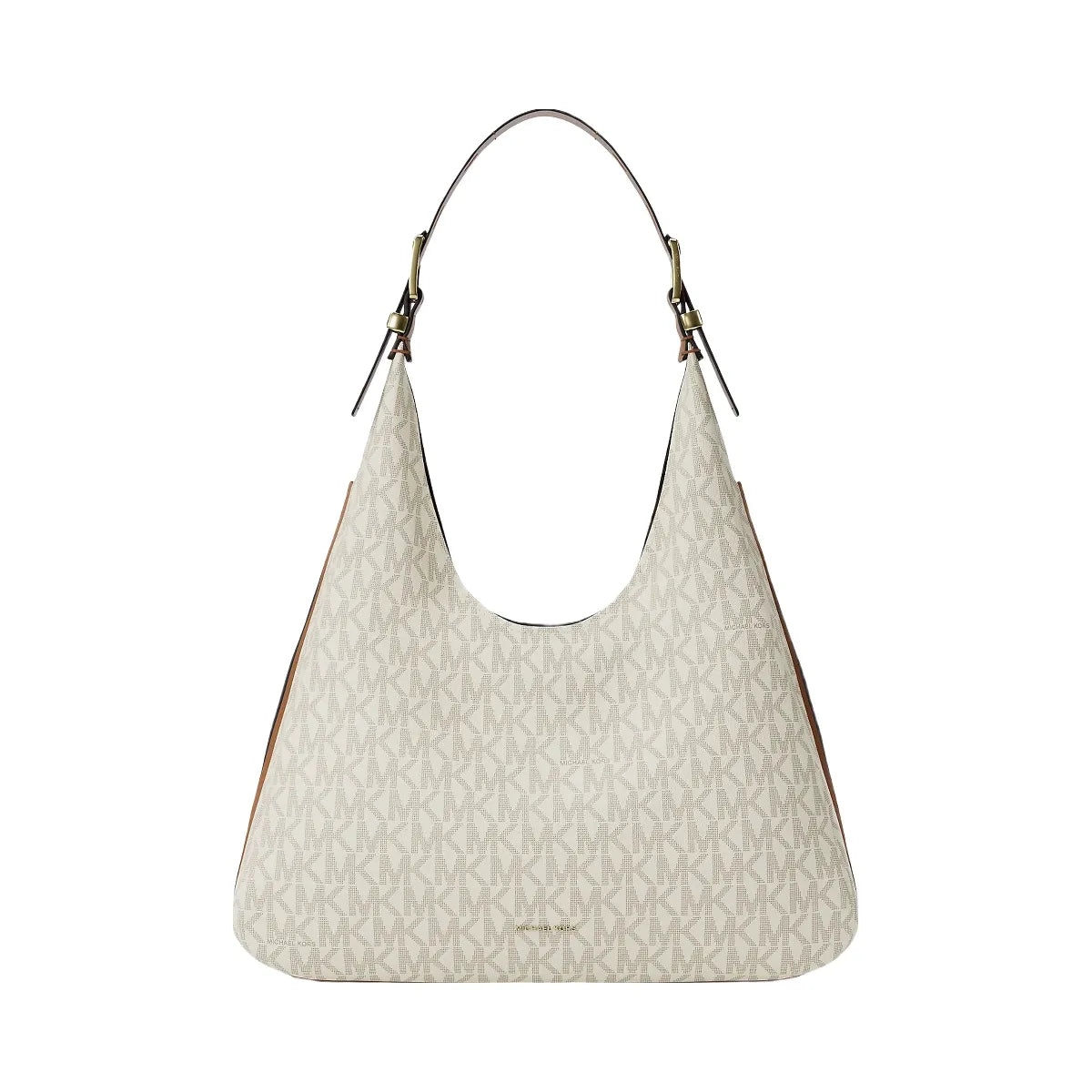Michael Kors Nolita Large Signature Logo Shoulder Bag Vanilla-Acorn