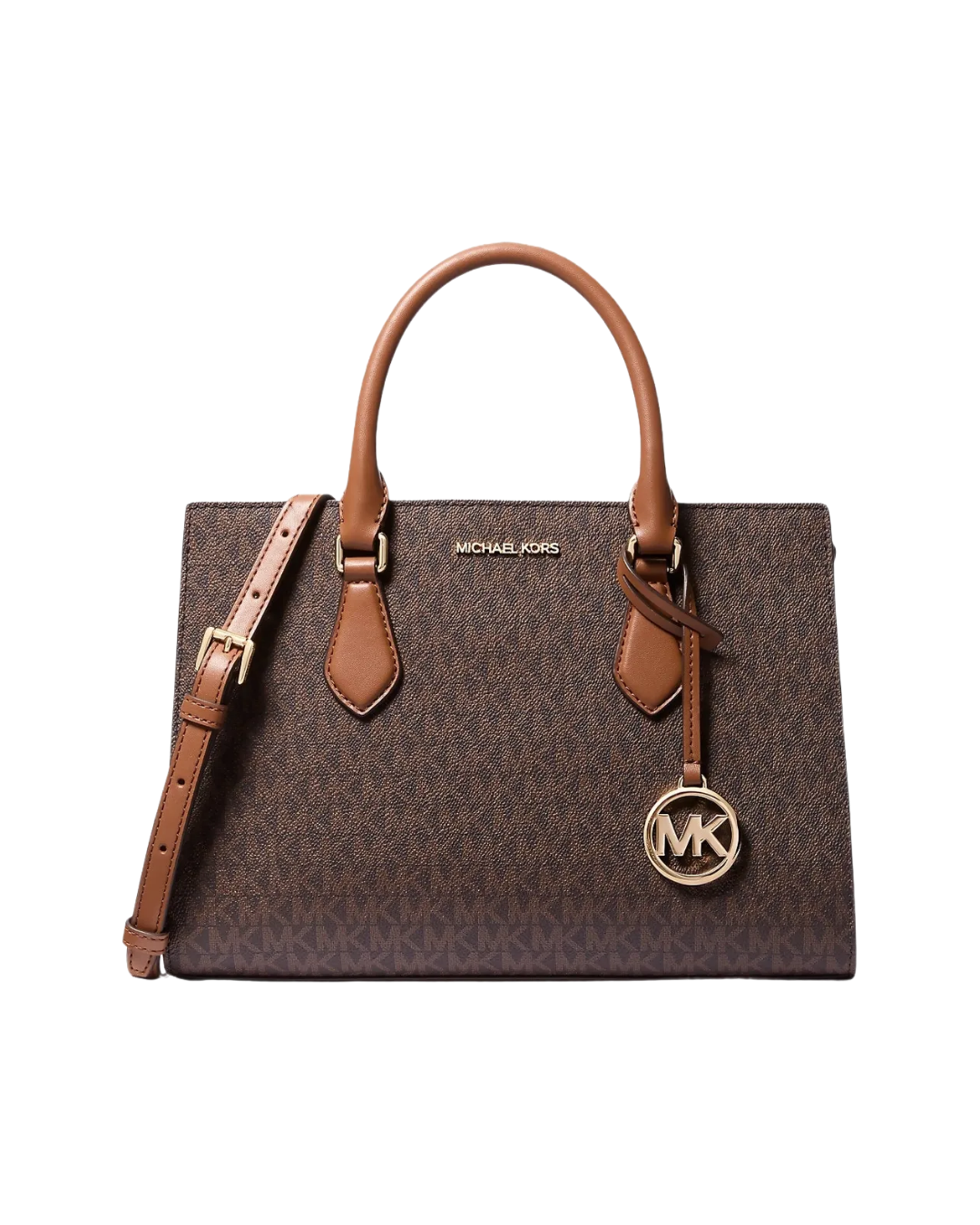 Michael Kors Sheila Medium Logo Satchel Brown