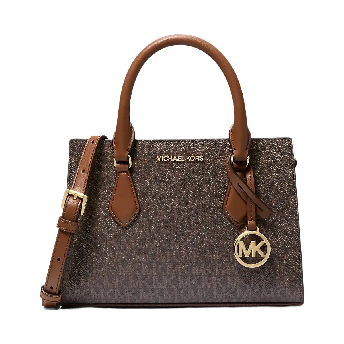 Michael Kors Sheila Small Signature Logo Satchel Brown