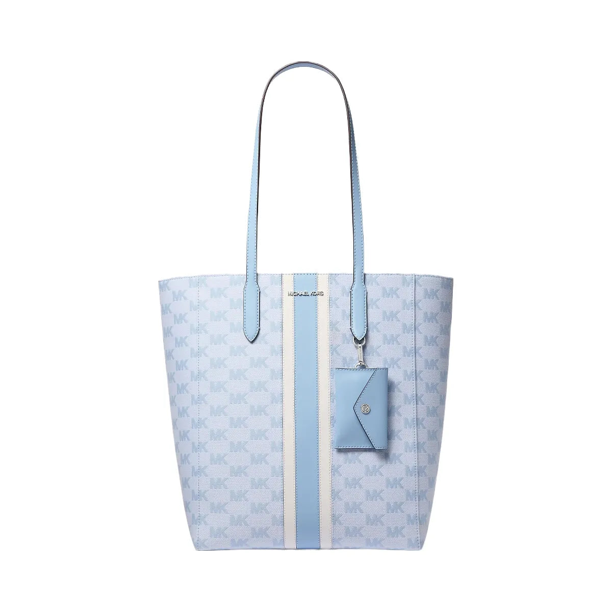 Michael Kors Vincent Large Logo Jacquard Tote Bag with Card Case Light Sky