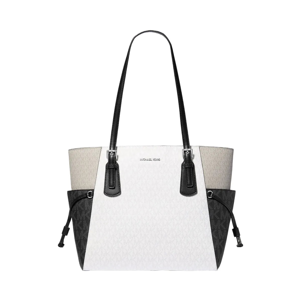 Michael Kors Voyager Large Color-Block Signature Logo Tote Bag Opwht Multi