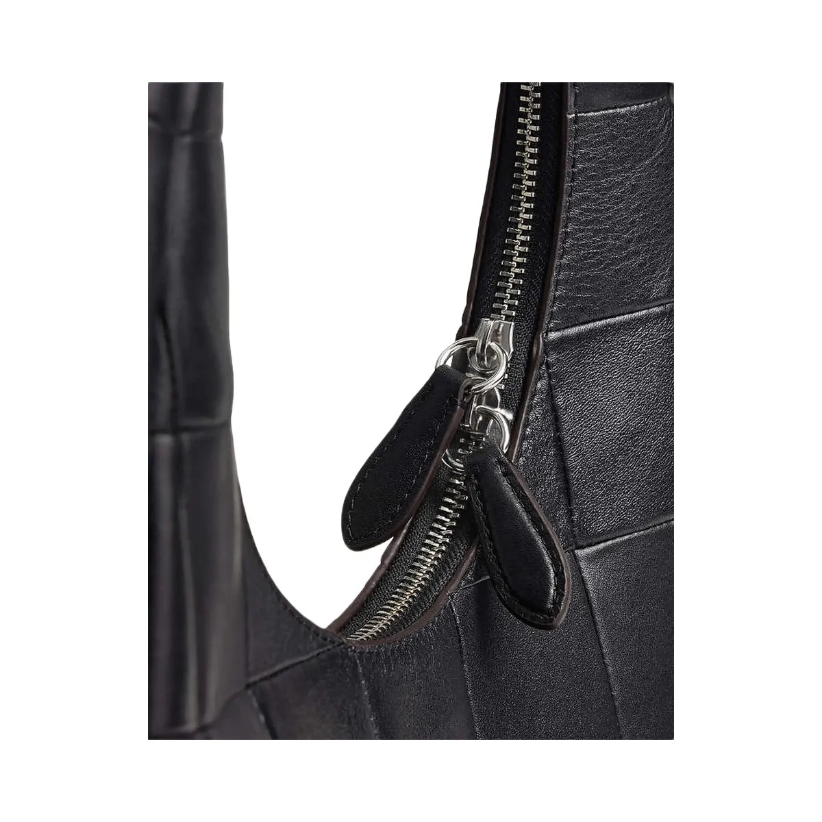 Coach Alter/Ego Crescent Shoulder Bag In Checkerboard Upcrafted Leather Black