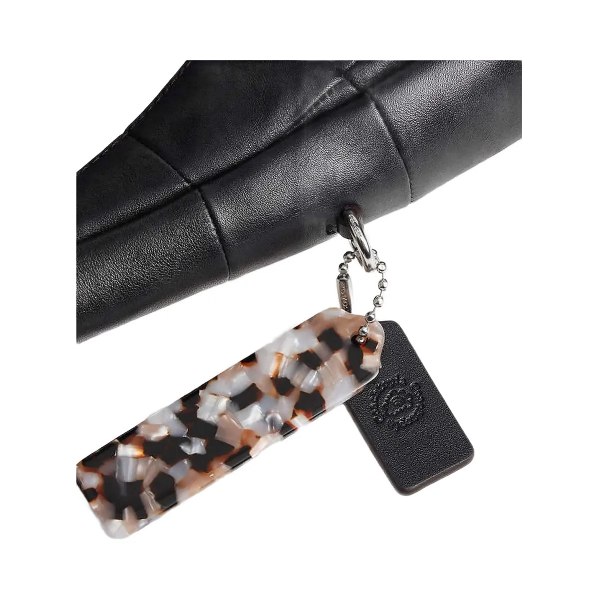 Coach Alter/Ego Crescent Shoulder Bag In Checkerboard Upcrafted Leather Black