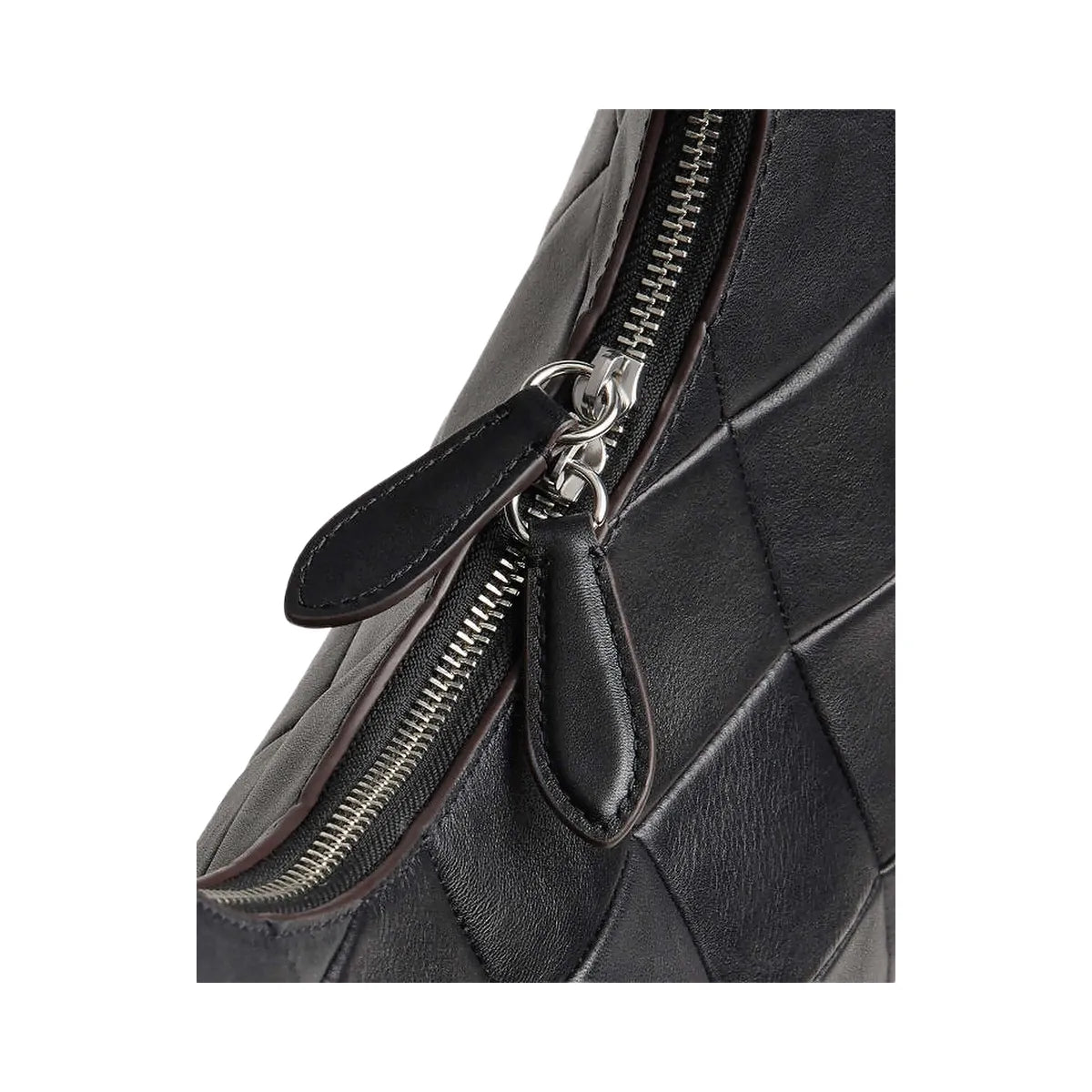 Coach Alter/Ego Large Crescent Shoulder Bag In Checkerboard Upcrafted Leather Black