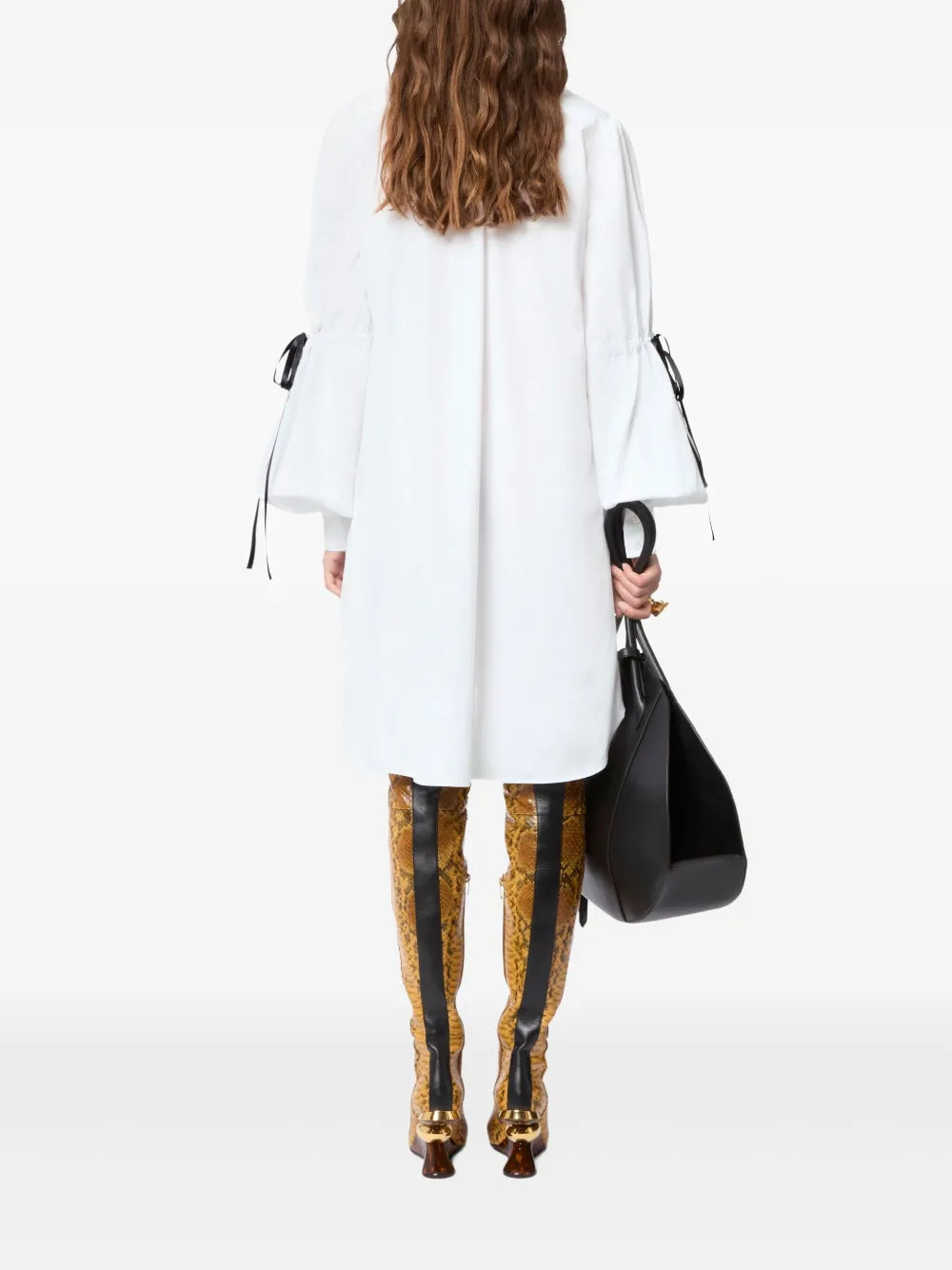 bow-detail shirt dress