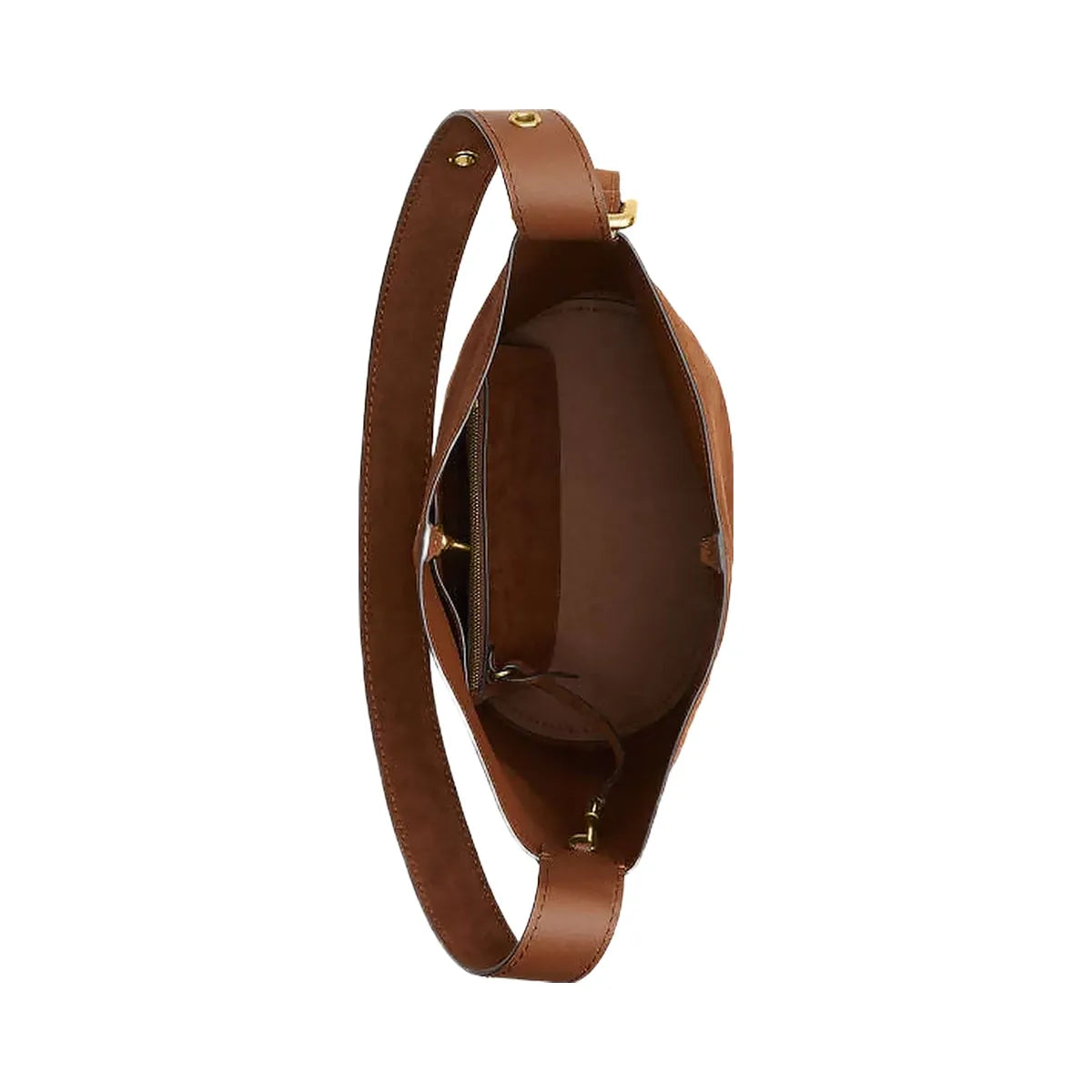 Coach Bleecker Bucket Bag Suede-Brass-Warm Brown