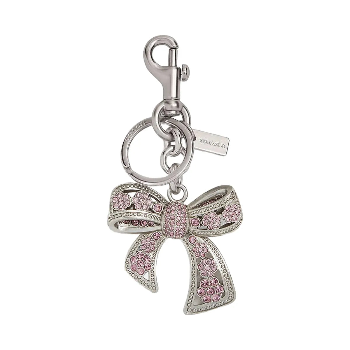 Coach Bow Bag Charm Silver-Purple