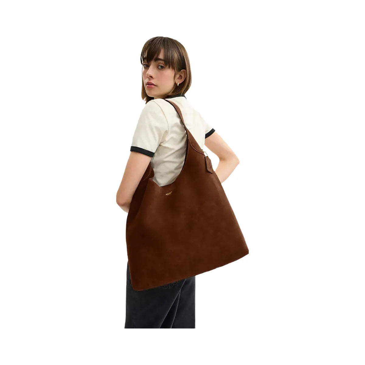 Coach Brooklyn Shoulder Bag 39 Suede-Brass-Warm Brown