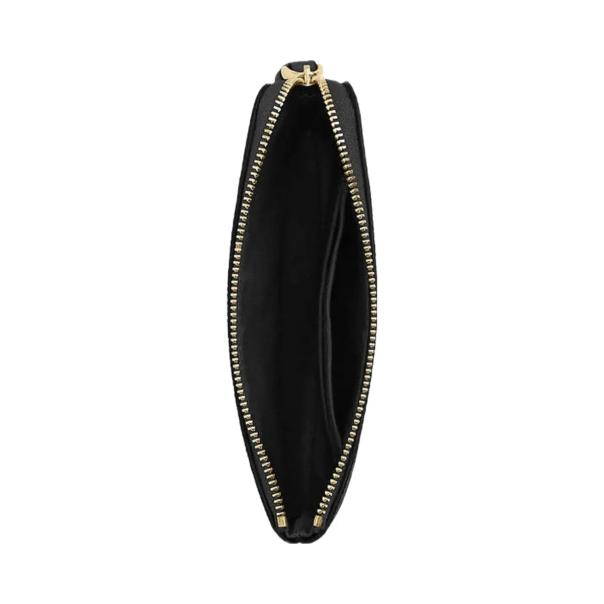 Coach Corner Zip Wristlet Crossgrain Leather-Gold-Black