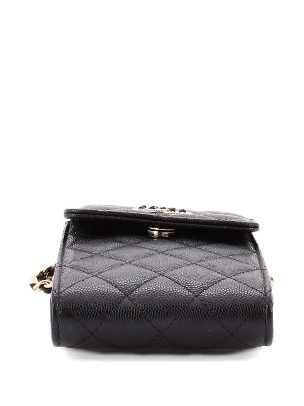 Embellished CC Flap Phone Holder Quilted Caviar Quilted Caviar crossbody bag