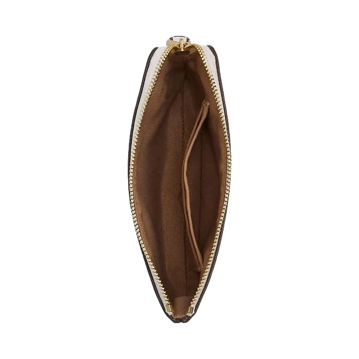 Coach Corner Zip Wristlet Crossgrain Leather-Gold-Chalk