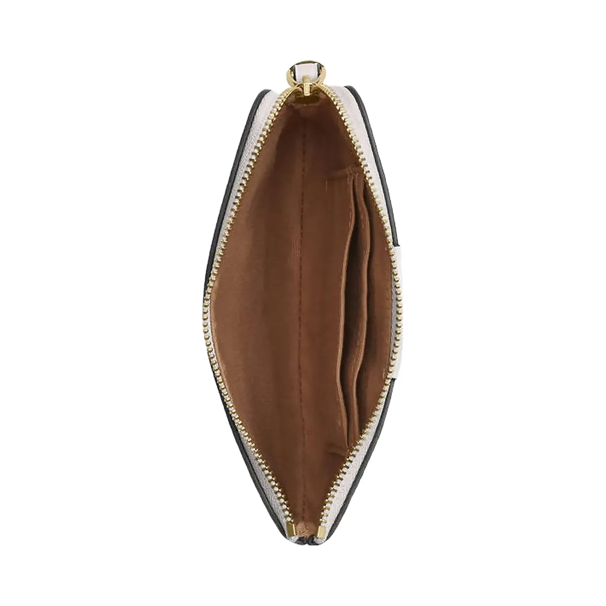 Coach Corner Zip Wristlet In Signature Canvas With Stripe Signature Canvas-Gold-White-Chalk