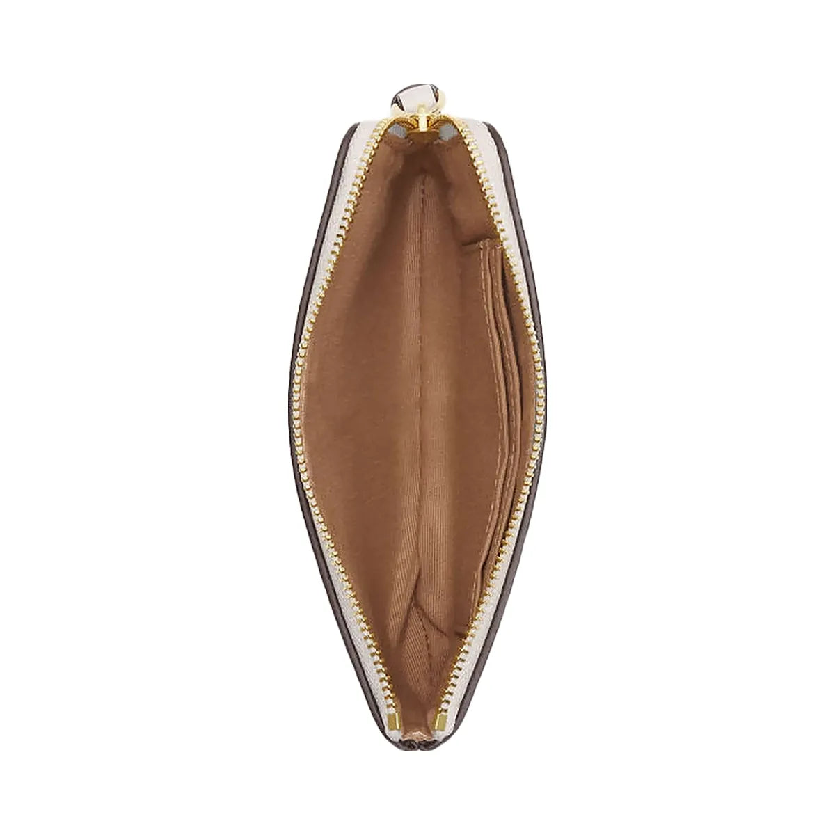Coach Corner Zip Wristlet Pebbled Leather-Gold-Chalk